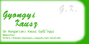 gyongyi kausz business card